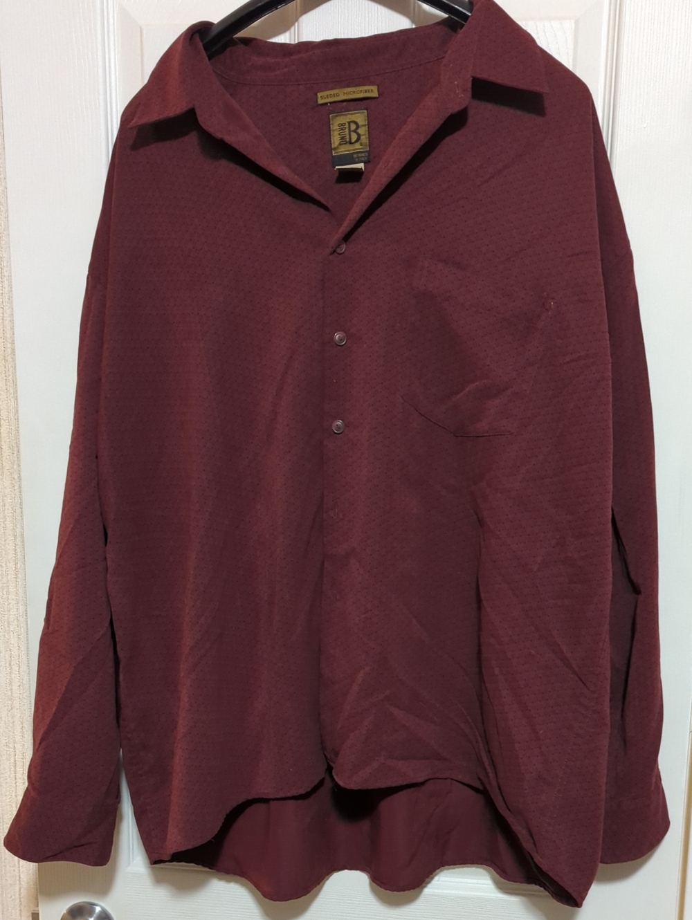 B Collection Milano Men's Burgundy Dress Shirt